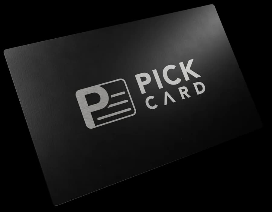 Pick Card engraved metal NFC business card