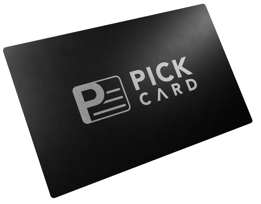 Real Pick Card engraved stainless steel NFC business card